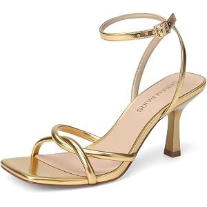 DREAM PAIRS Women's Kitten Low Heel Ankle Strap Sandals | Square Open Toe Summer Sandals, Comfortable for Women 2026 Fashion