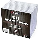 BCW CD Jewel Cases - 10 Pack | Clear CD Cases for Standard Discs | Durable Plastic Storage and Replacement Jewel Case