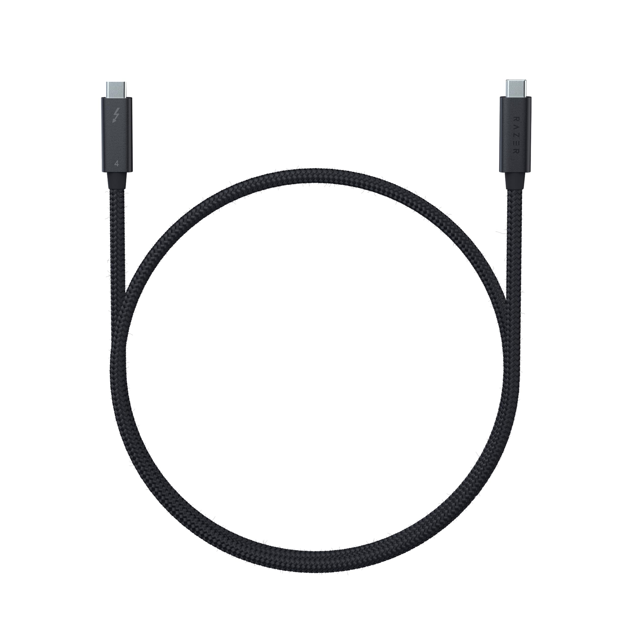 Razer Thunderbolt 4 Cable - Thunderbolt 4 Cable (Up to 40 Gigabits per second, up to 8K Resolutions, up to 100W Charging, Ultimate Compatibility) Black | 0.8M