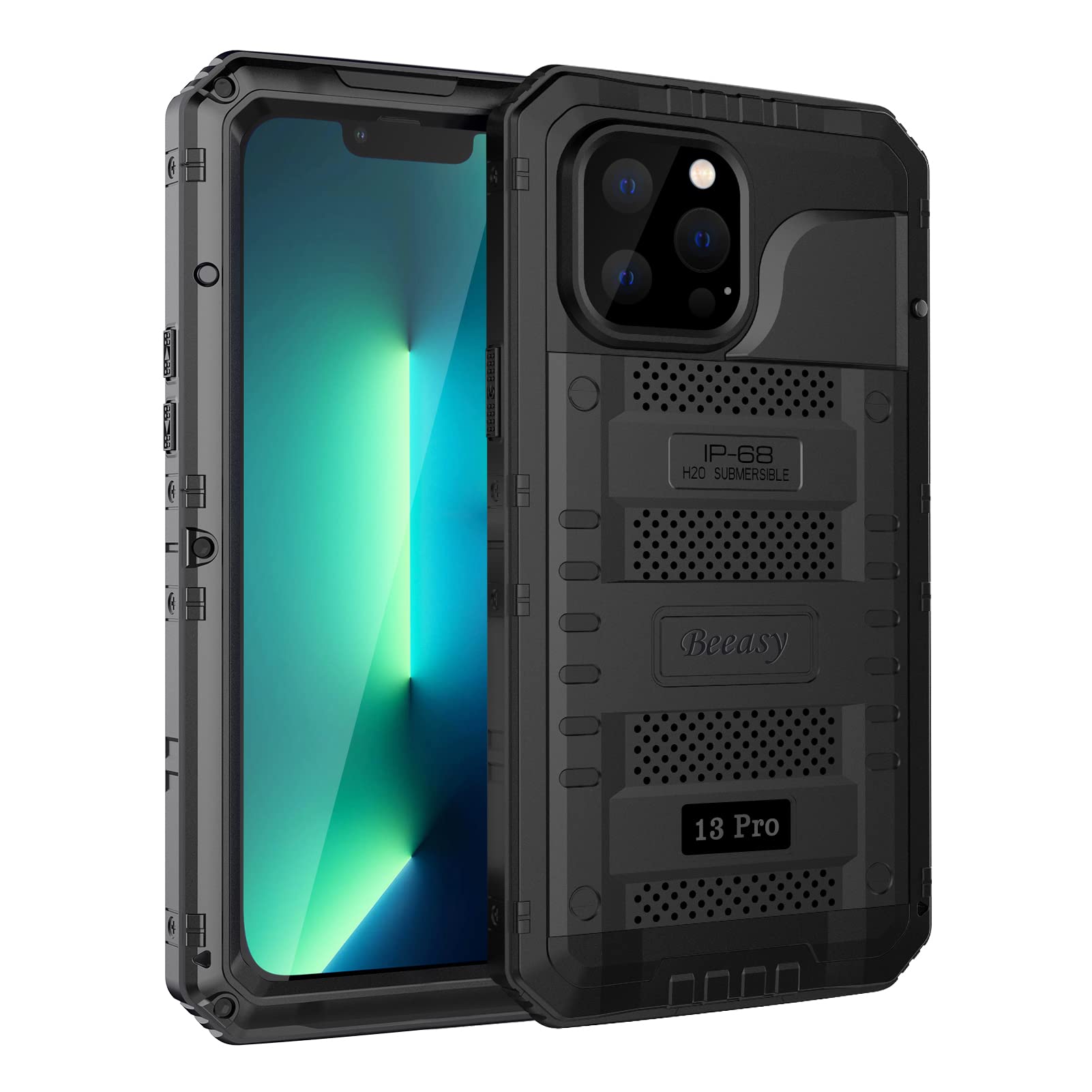 Beeasy for iPhone 13 Pro Case Waterproof Heavy Duty Shockproof Tough Metal Armour Cover Dustproof Built-in Screen Protector, 360 Full Body Military Protective Rugged Case for iPhone 13 Pro 6.1inch — image 1