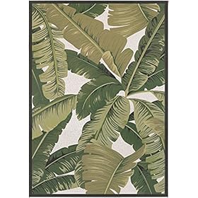 Couristan Dolce Palm Lily Indoor/Outdoor Area Rug, 4' x 5'10", Hunter Green-Ivory 61n6ifeRfZL