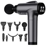 OLsky Massage Gun Deep Tissue, Handheld Electric Muscle Massager, High Intensity Percussion Massage Device for Pain Relief with 9 Attachments & 30 Speed(Grey)