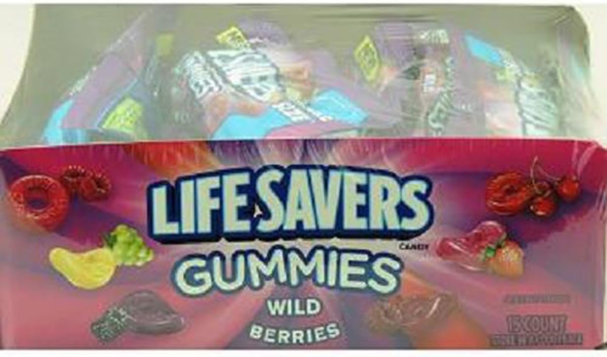 Lifesavers GummiesKing Size X 2 (Package Quantity 2) Wild Berries, Count 15 (4.2-oz) X 2 (Package Quantity 2) Sugar Candy - (Buy Bulk at a Wholesale Price)