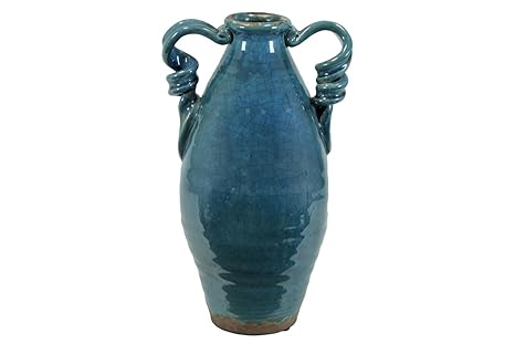 Buy Urban Trends Ceramic Tuscan Vase With 2 Handles Craquelure