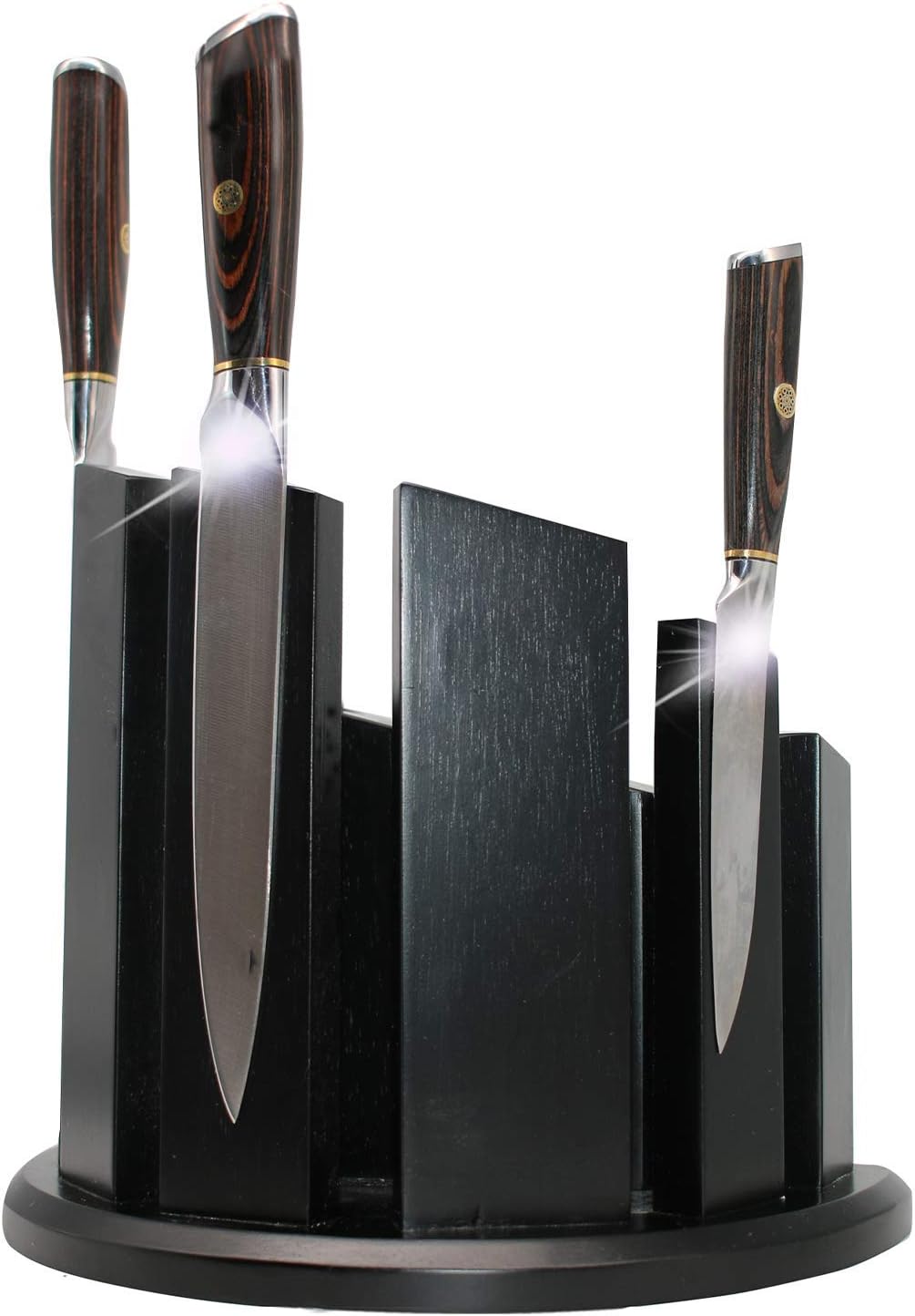 Magnetic Wood Knife Block 747 (MKB 747) Strong Double Side Knife Holder And Stand Capable of Holding Up To 18 Knives