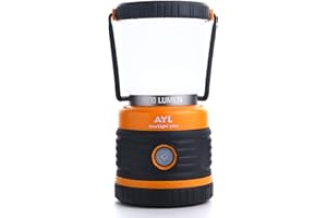 AYL LED Camping Lantern, Battery Powered LED 1800LM, 4 Camping Lights Modes, Perfect Lantern Flashlight for Hurricane, Emergency Light, Storm, Power Outages, Survival Kits, Hiking, Fishing, Tent, Home