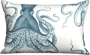 ~ Throw Pillow Case,Octopus Oasis in Sea Home Decor Decorative Cushion Case for Sofa Bedroom Car 20 X 30 Inch