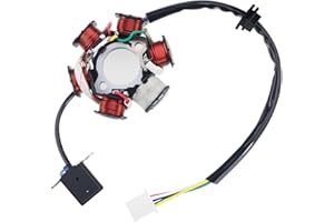 PRO BAT 6 Coil 5 Wire GY6 Stator Magneto 6 Coil Pole Pure Copper for GY6 50cc 70cc 90cc110cc 125cc Chinese ATVS Moped Scooter Coolster Max Trade Roketa Sunl Tank JCL Lance Znen Jonway