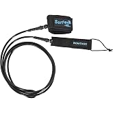 LINGVUM Premium Surfboard Leash, 6/7/8/9/10 ft Straight Surf Board Leashes, 7 mm Legrope Strap for Shortboard, Longboard