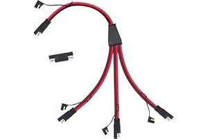Billion wealth 2Feet / 65cm 10 AWG SAE Connector Y Splitter 1 to 3 Extension Cable Compatible with Solar Connection and Transfer