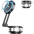 Vacuum Suction Magnetic Car Phone Holder, Electric Magnetic Car Phone Holder Mount Foldable Adjustable Car Mount for iPhone12-16,Mirror/Glass/Screen/Smooth None Porous Surface (Not Charge Phone)
