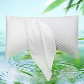 Cooling Side Sleeper Curved Pillow Case Queen 1 Pack 20 * 30 White | Rayon Derived from Bamboo Breathable Silky Soft Pillowcase for Hot Sleepers Hair and Skin Fits Curved Side Sleeper Pillows