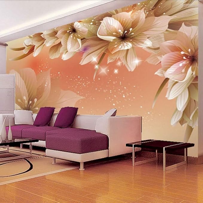 Amazon.com: Custom 3D Photo Wallpaper Modern Flower Wall Mural Wall
