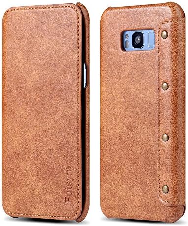 Samsung Galaxy S8 Case Wallet Leather Extra Thin, FUTSYM(TM) Premium Scratch Resistant Galaxy S8 Leather Flip Cover Case Folio Card Holder Holster, with Gift Box