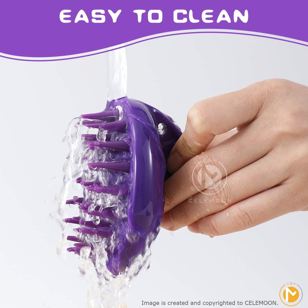 CeleMoon [Soft Silicone Pins] Silicone Washable Cat Grooming Shedding Tool/Massage Brush for Long and Short Hair, Reduce Shedding by 90% - No Scratching Any More & Fits Your Hands So Well - Purple : Pet Supplies