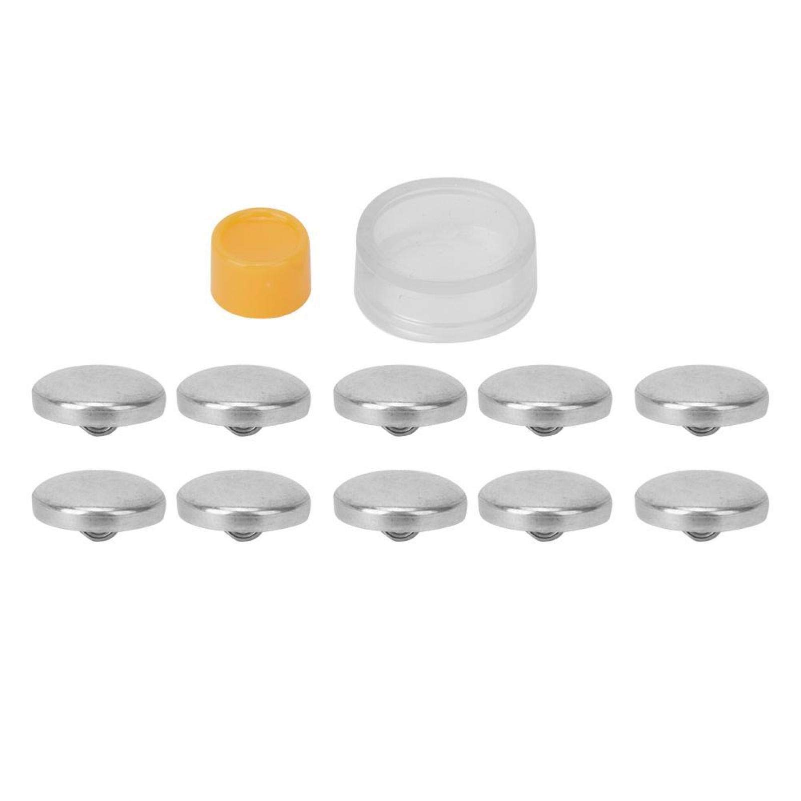 Self Cover Buttons Kit, 20mm Round Button Moulds for DIY Button Making, Metal Base and Covering Tool for Sewing, Knitting, Crafting and Clothes Repair
