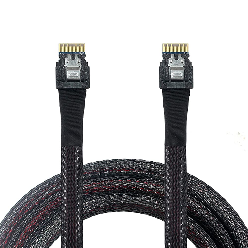 NFHK PCI-E Slimline SAS 4.0 SFF-8654 4i 38pin Host to SFF-8654 Slim SAS Target Cable 50cm