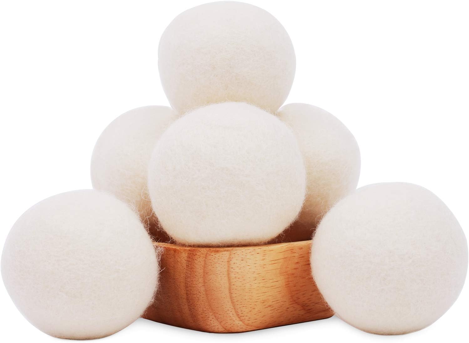 CompuClever Wool Dryer Balls XL 6 Pack - 2.96" Natural Organic Fabric Softener - 100% New Zealand Premium Reusable Laundry Dryer Balls - Shorten Drying Time & Reduces Winkles Visit The Store