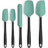 Coukre Silicone Spatula Set of 5,High Temperature Resistant, Food Grade Silicone, Dishwasher Safe, for Baking, Cooking (Aqua 