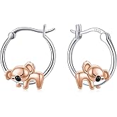 925 Sterling Silver Small Hoop Earrings for Sensitive Ears Cute Animal Jewelry Gifts for Women Daughter