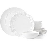 Lenox Wicker Creek 12-Piece Dinnerware Set, 14.29,White