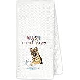 EVER-GOING TUNE Cute German Shepherd Bathroom Hand Towels, Dog Bathroom Decor, German Shepherd Lover Gifts Decorative Hand Towels for Kids Bathrooms, Funny Dog Kitchen Towels, 16x24 Inch