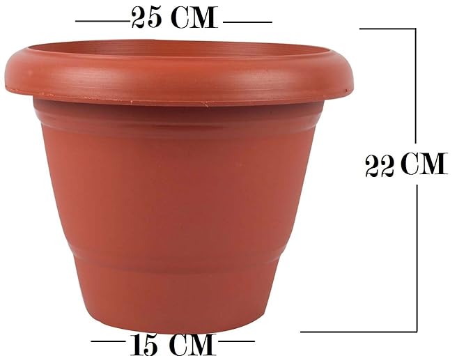 First Smart Deal 10 Inch Planter Pot With 8 Inch Tray Pack of 6 - Brown