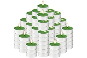 FCLAYVTS 100 Pack Scented Tealight Candles 4 Hours, Spring Aromatherapy Candles for Votive Home, Wedding Holiday and Emergency (Dark Green)
