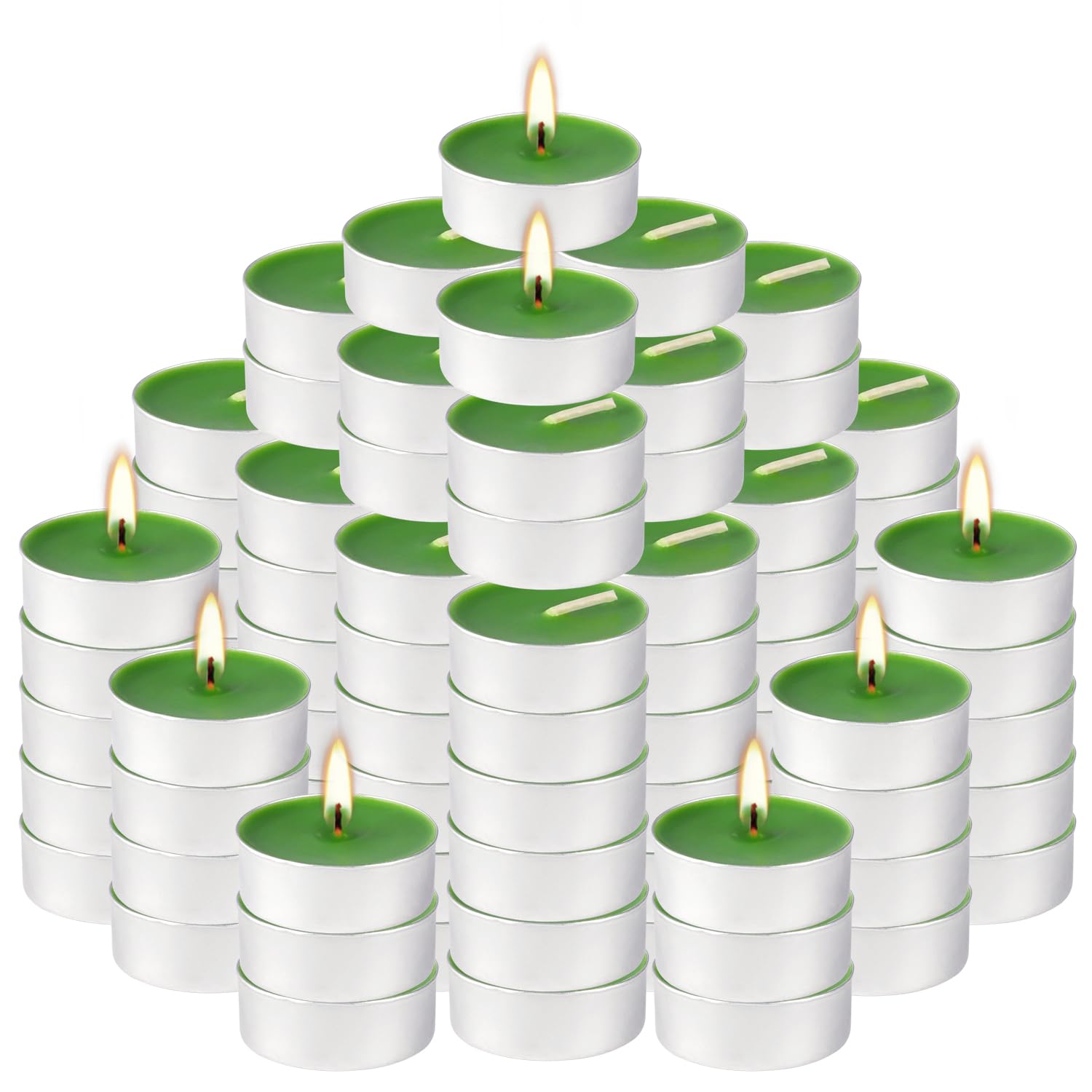 Photo 1 of 100 Pack Scented Tealight Candles 4 Hours, Spring Aromatherapy Candles for Votive Home, Wedding Holiday and Emergency (Dark Green)