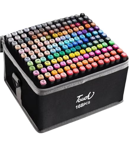 Kit De Maleta De Canetinhas Touch Coloridas Ponta Dupla Com 80
