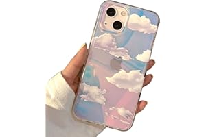 I-MGAE-IN-AR Cute Clear Crystal Designed for iPhone 13 Case 6.1 inch 2021 Released,Shockproof Protective Phone Cases Slim Cover for White Cloud Aesthetic Glitter Design for Women,Girls