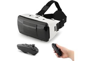 XUYELORA VR Headset for Smartphones with Bluetooth Controller, Ultra-Wide Viewing Angle, Good Heat Dissipation, 4.7-6.53 Inch Smartphone, VR Glasses for TV, Movies, Video Games(Color:Black)