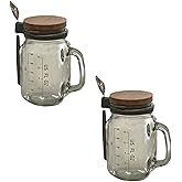 Kaya Commodities Modern Minimalist Overnight Oats Jars (2 Pack, 16 oz, BPA Free, Glass & Bamboo, Leakproof, Microwave & Freezer Safe)