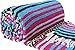 El Paso Designs Peyote Hippie Blanket Classic Mexican Style Falsa Stripe Pattern in Vivid Peyote Colors. Throw, Bed, Tapestry, or Yoga Blanket. Hand Woven Acrylic, 57