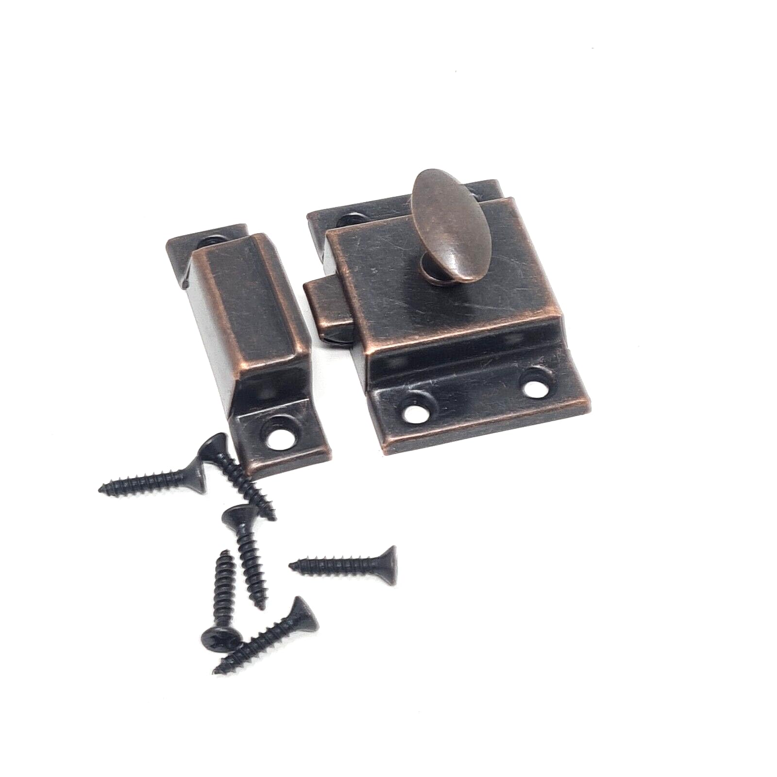 Bronze Finish Thumb Turn Catch Latch Lock Cupboard Cabinet Door Includes Screws