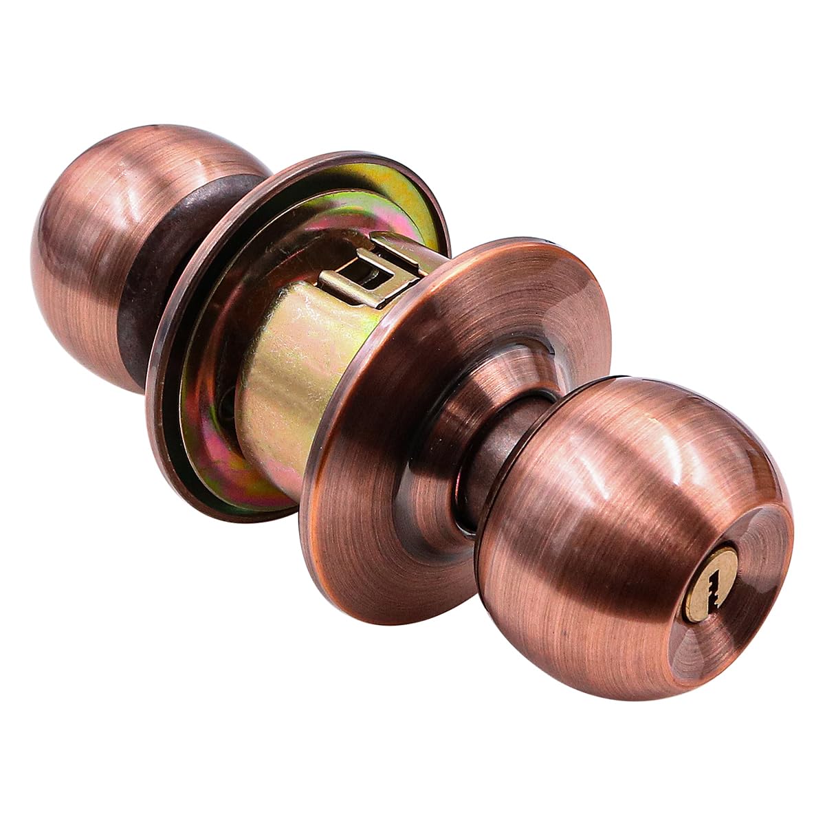 ZONADAH Entrance Knob Set, Stainless Steel Made, 60mm Latch, Door Lock for Interior Doors with 3 Keys Locking Mechanism, Ideal for Rooms Requiring Extra Security, Home, Office Garage,Storage