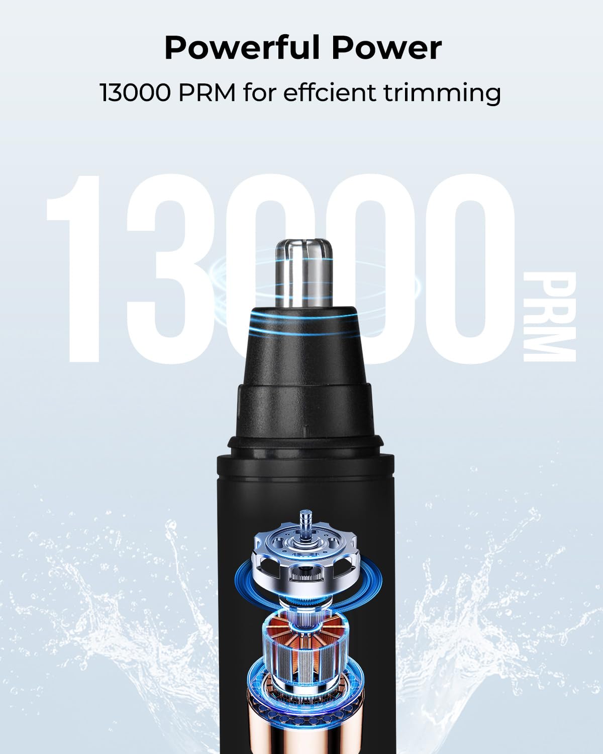 SUERBEATY Nose Hair Trimmer for Men Rechargeable, Electric Nose and Ear Hair Trimmer, Professional Nose Clipper, LED Display, Waterproof, Portable Travel Size, Painless, Black