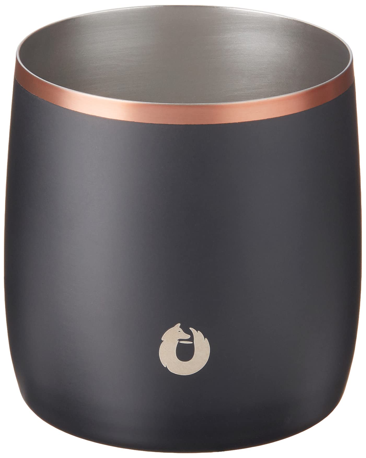 Snowfox Premium Vacuum Insulated Stainless Steel Whiskey Rocks Glass, Set of 2, Old Fashioned, Whiskey, Lowball Glasses, Elegant Home Bartending, Beverages & Cocktails Stay Cold, Black/Gold