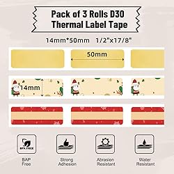 Phomemo D30 Label Maker Tape Black on Christmas
