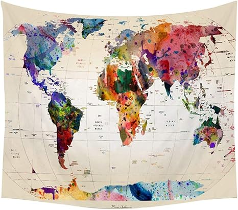 Amazon Co Jp タペストリー 北欧 世界地図 多機能 壁掛け 窓 壁飾り ホーム装飾 ファブリック装飾用品 間仕切り 布製 水洗い 模様替え おしゃれ ブランケット 布ポスター 写真背景 インテリア 個性ギフト 130 150cm ホーム キッチン