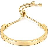 WOWORAMA Adjustable Slider Bracelets for Women Bar Friendship Bangle Bracelet for Women Gold/White Gold/Rose Gold Bolo Bracelet
