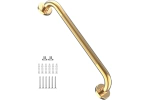 24 Inch Anti Slip Shower Grab Gold, Munzong Bathroom Grab Bar, Knurled Bathroom Balance Bar,Safety Hand Rail Support Handicap Elderly Injury Senior Assist Bath Handle
