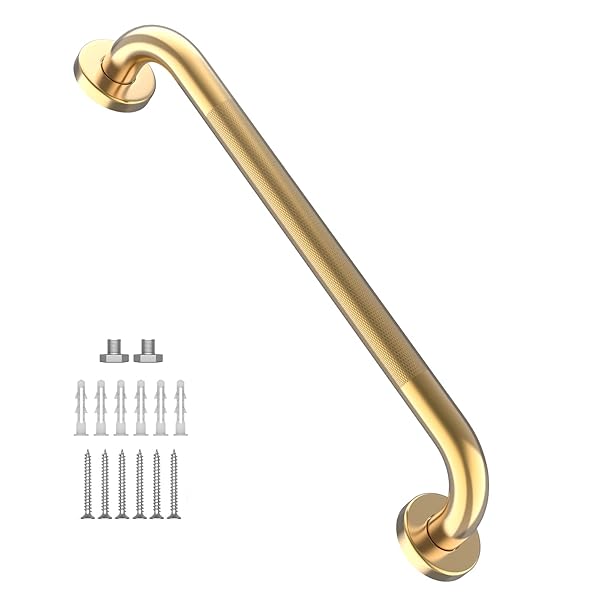 24 INCH ANTI SLIP SHOWER GRAB GOLD, MUNZONG...
