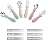 PandaEar 6 Pieces Baby Toddler Silicone Stainless Steel Utensils Silverware view 2