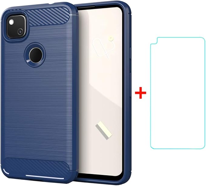 Phone Case for Google Pixel 4a with Tempered Glass Screen
