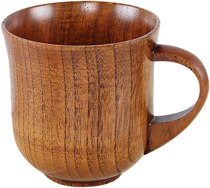 Lialbert Jujube Wood Coffee Mug,Japanese Beer Mug,Handcraft Dining Milk Cup,Reusable Tea Cup,Scald-Proof,Safe and Eco-Friendly