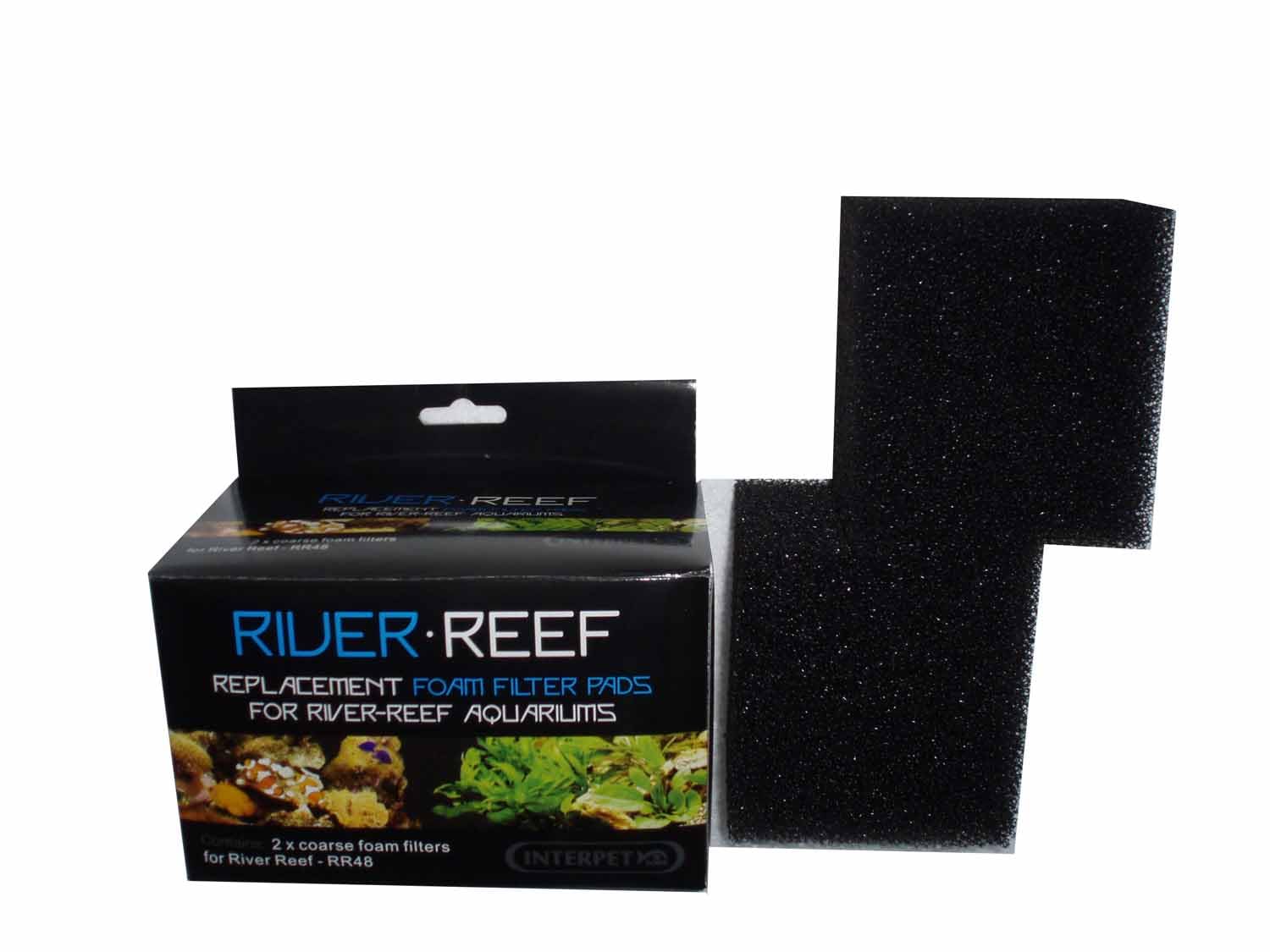 Interpet Replacement Coarse Filter Foam For The River Reef Bioreef 94L Aquarium, Kit Contains 2 Coarse Filter Foams