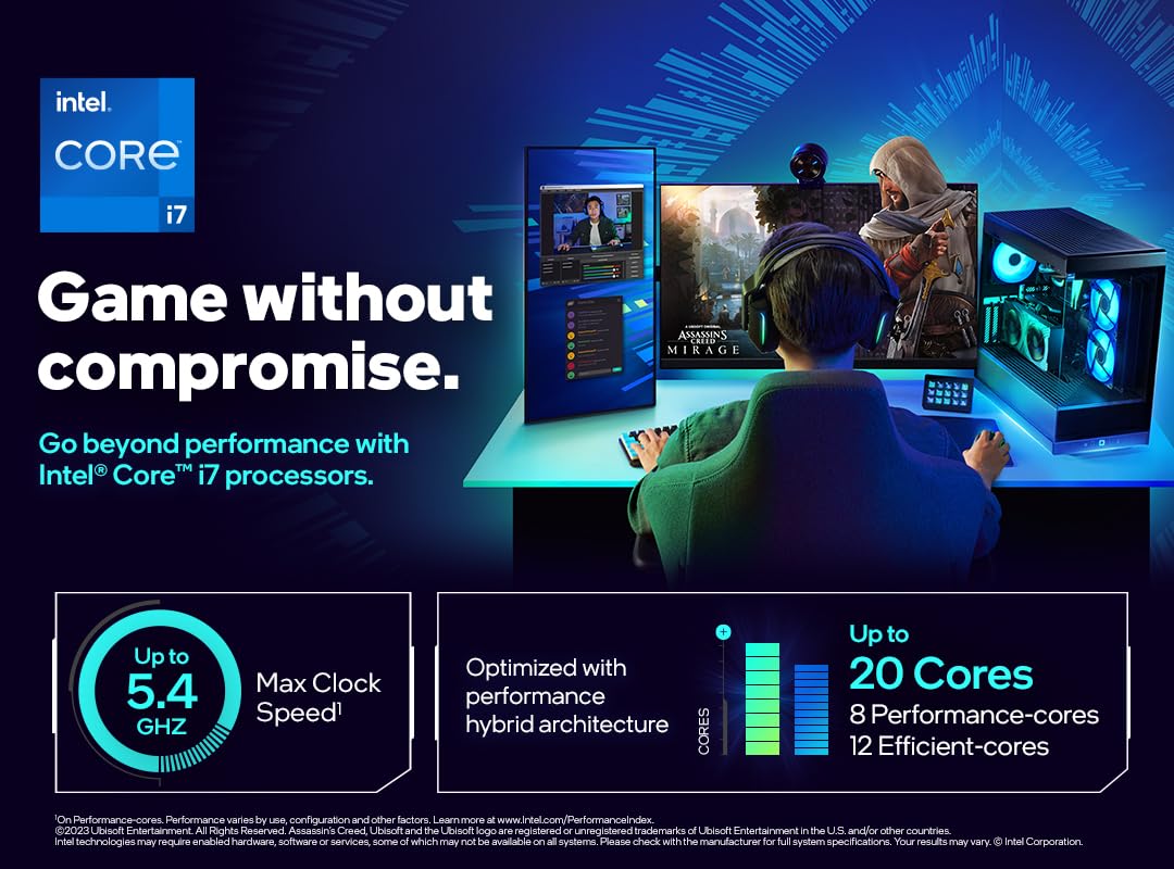 Intel® Core™ i7 Desktop-Prozessor 14700F 20 Kerne (8 P-cores und 12 E-cores) bis zu 5,4 GHz 2