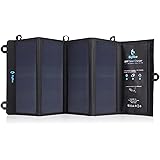 BigBlue 5V 28W Foldable Outdoor Solar Powered Charger With SunPower Solar Panels 3 USB Ports for iPhone iPad Samsung Galaxy LG Cellphones Devices