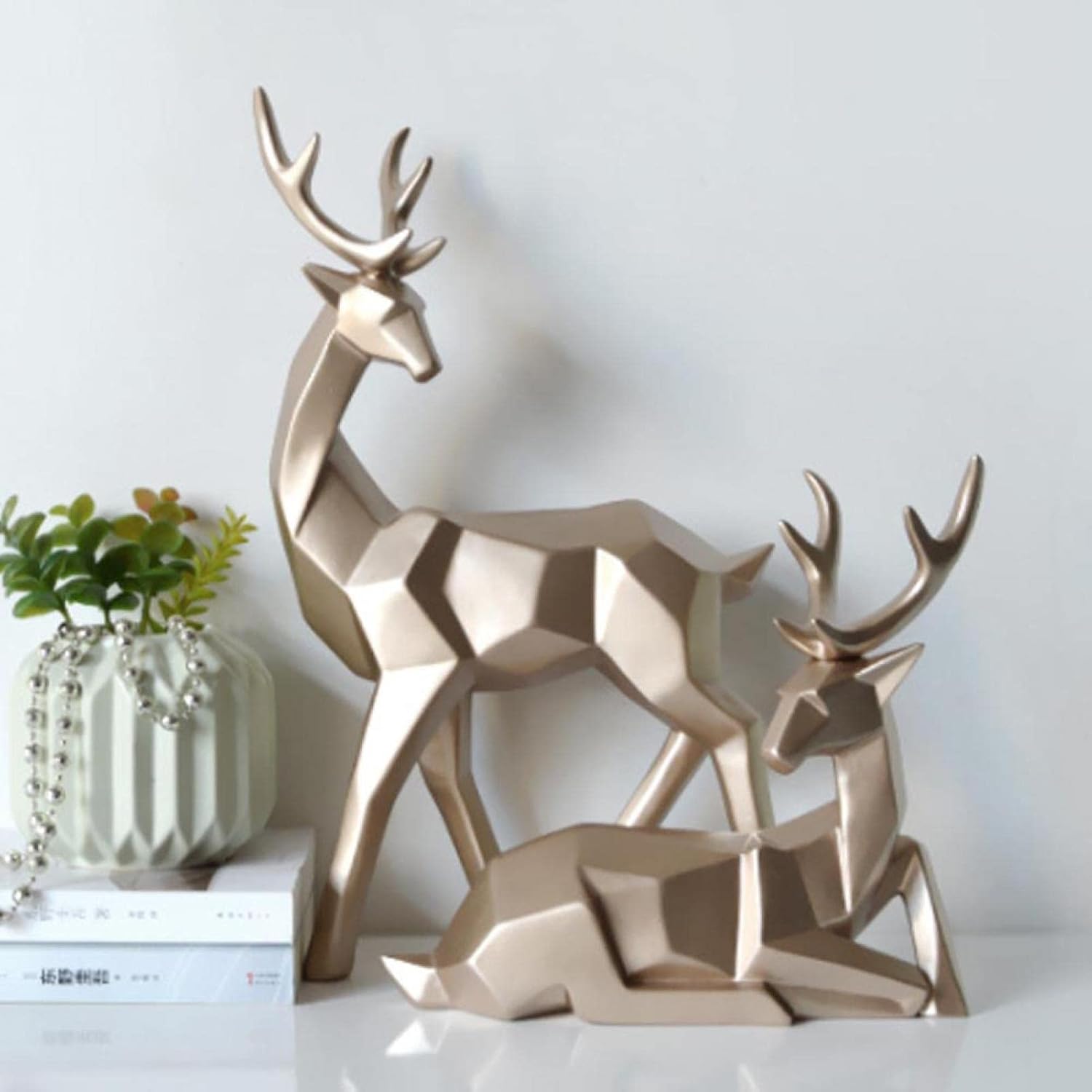 Buy Deer Ornaments, Geometric Deer Statue Decoration, Resin Decorative